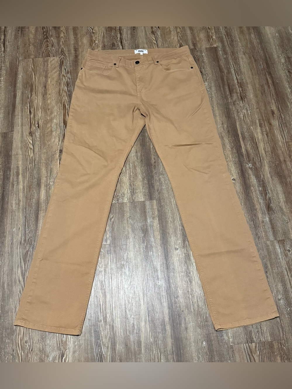 Paige Normandie Pants Men's 34 Office Khakis Chinos in Moleskin Wash